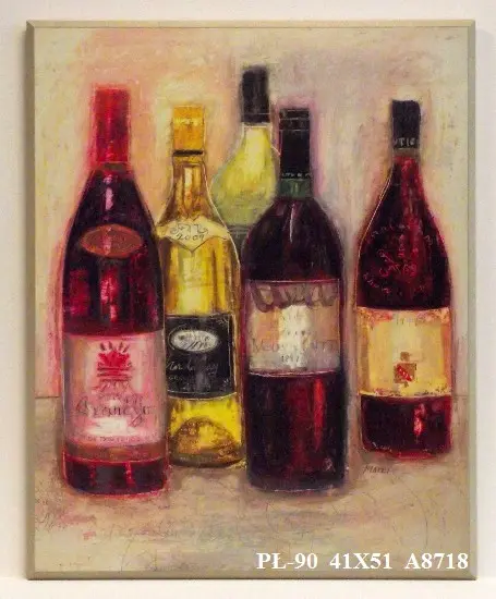 Obraz Kolorowe butelki z winami 41x51 cm