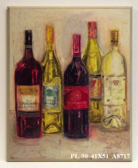 Obraz Kolorowe butelki z winami 41x51 cm
