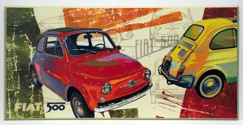 Obraz Kolorowe FIATy 500 101x51 cm