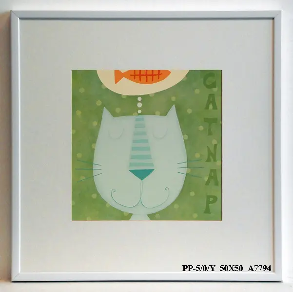 Obraz Kolorowe kotki, kot marzący o rybce 50x50 cm