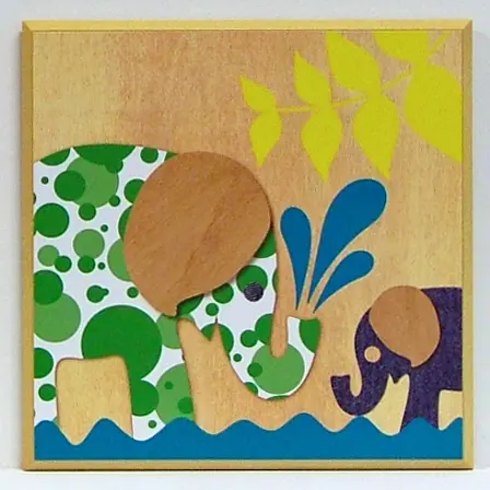 Obraz Kolorowe słonie 31x31 cm