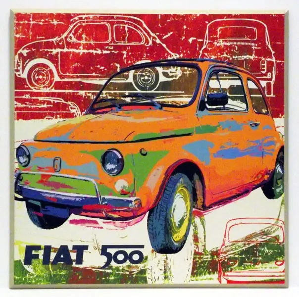 Obraz Kolorowy FIAT 500 51x51 cm