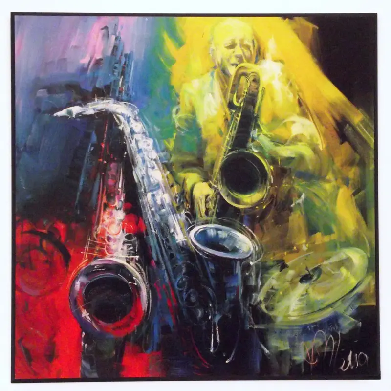 Obraz Kolorowy Jazz na płycie 70x70 cm