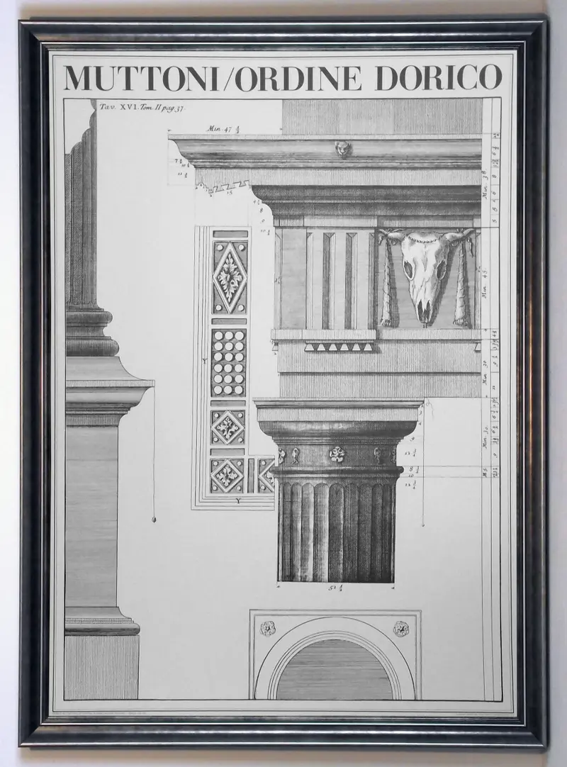 Obraz Kolumna w porządku Doryckim w ramie 59x84 cm