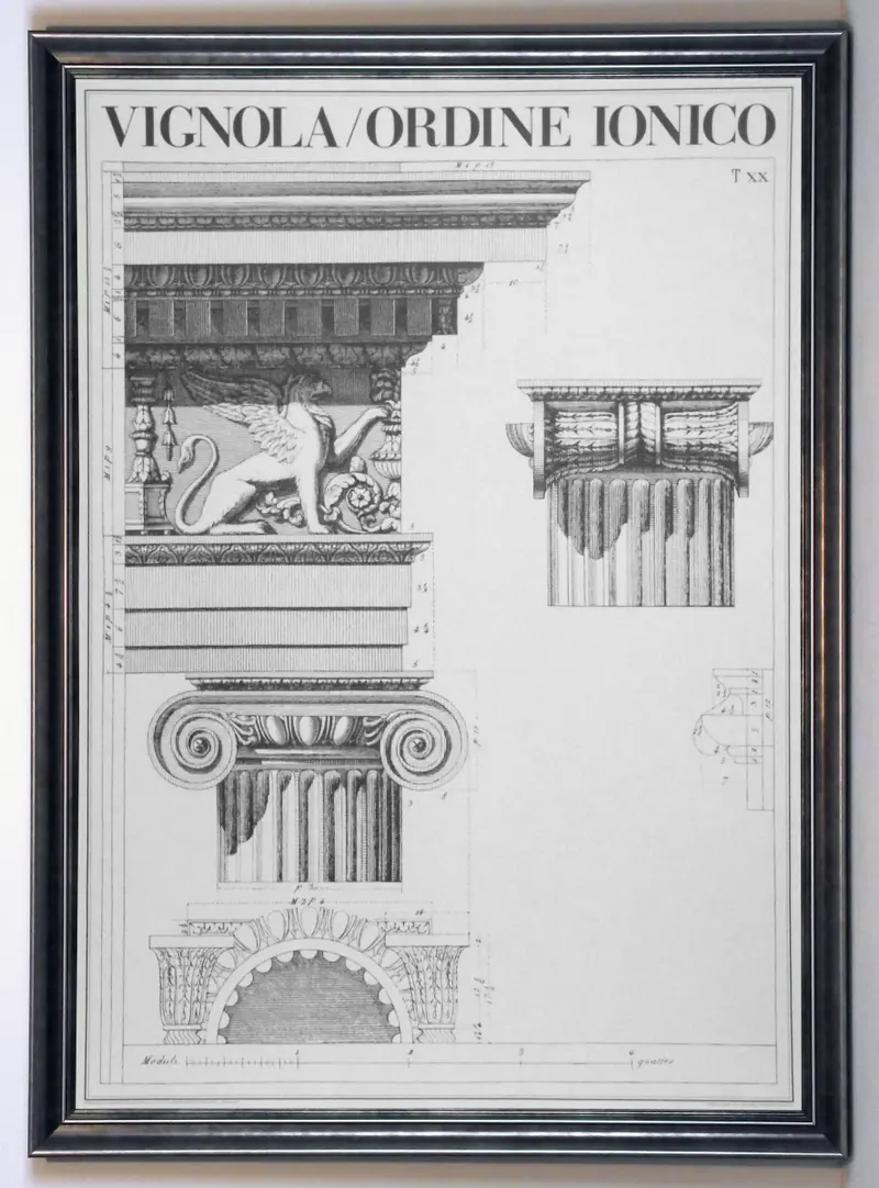 Obraz Kolumna w porządku Jońskim w ramie 59x84 cm