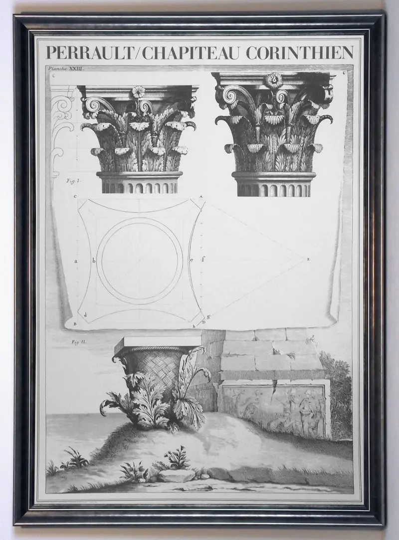 Obraz Kolumna w porządku Korynckim w ramie 59x84 cm