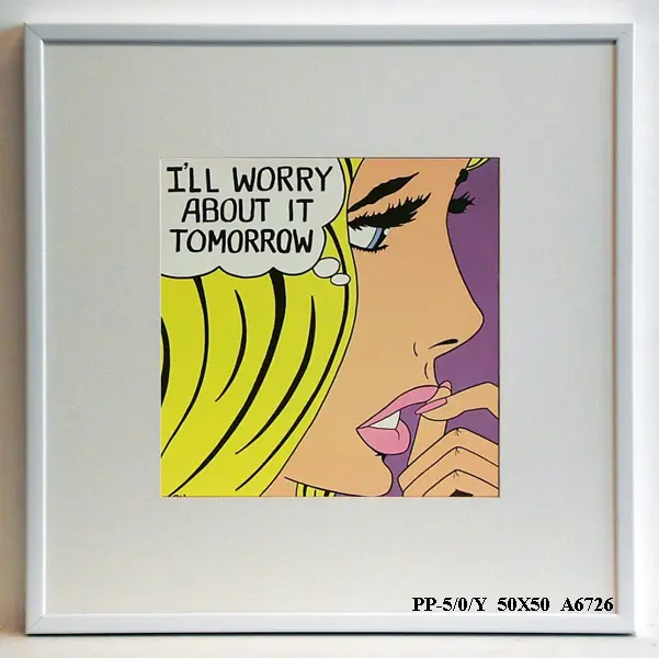Obraz Komiks, blondynka 50x50 cm