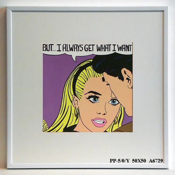 Obraz Komiks, blondynka z mężczyzną 50x50 cm