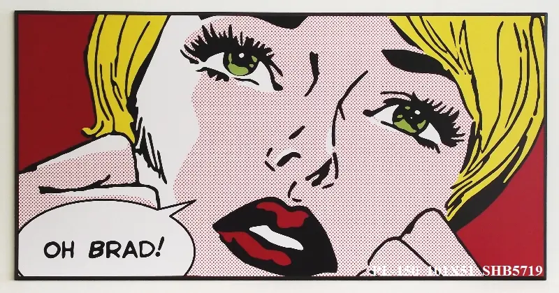 Obraz Komiks, dziewczyna na czerwonym tle 101x51 cm
