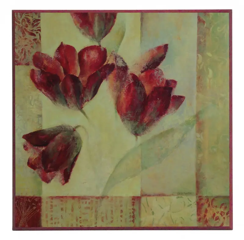 Obraz Kompozycja z kwiatów i abstrakcji II 51x51 cm