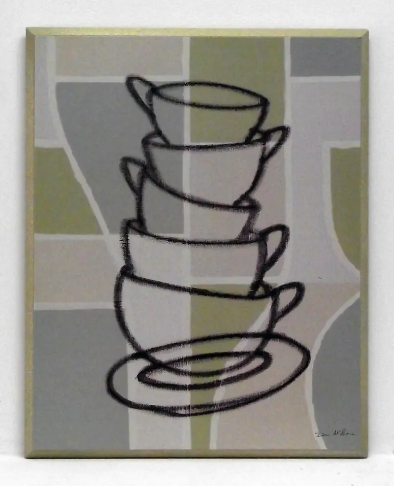 Obraz Kontury filiżanek 29x37 cm
