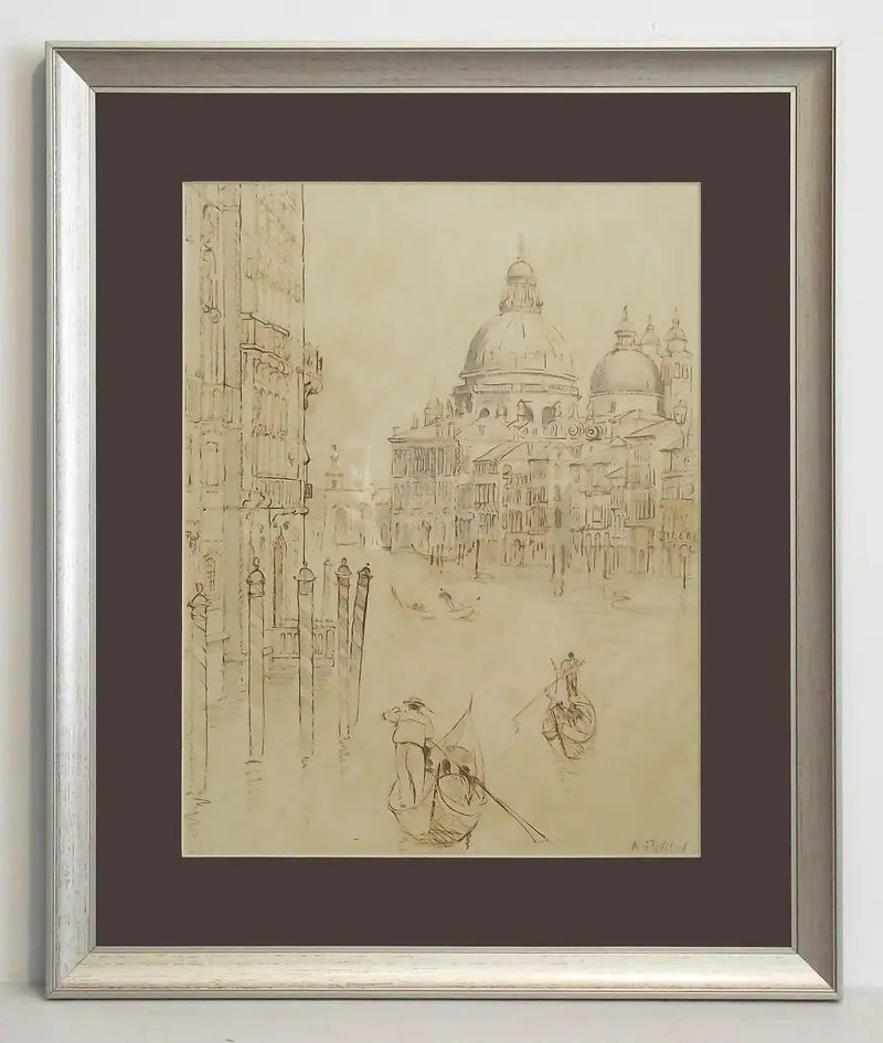 Obraz Kościół św. Marii, Wenecja w ramie 37x45 cm