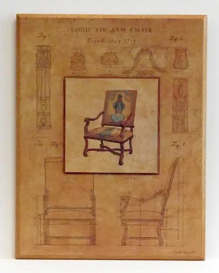 Obraz Krzesło Ludwika XIV, szkice 35x45 cm