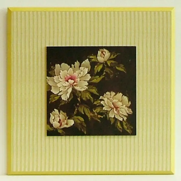 Obraz Krzew z białymi kwiatami na tapecie 32X32 cm