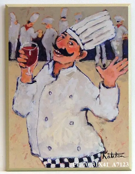 Obraz Kucharz z kieliszkiem 31x41 cm