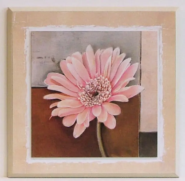Obraz Kwiat na geometrycznym tle, gerbera 31x31 cm