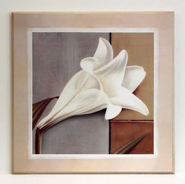 Obraz Kwiat na geometrycznym tle, lilia 31x31 cm