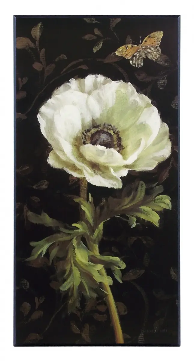 Obraz Kwiat na tle ornamentów, Mak na płycie 32x62 cm