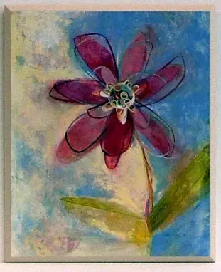 Obraz Kwiatek na niebieski tle 25x31 cm