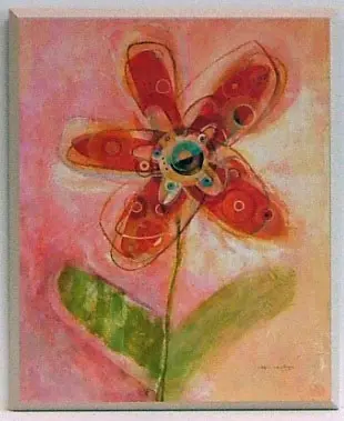 Obraz Kwiatek na różowym tle 25x31 cm