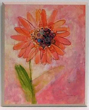 Obraz Kwiatek na różowym tle 25x31 cm