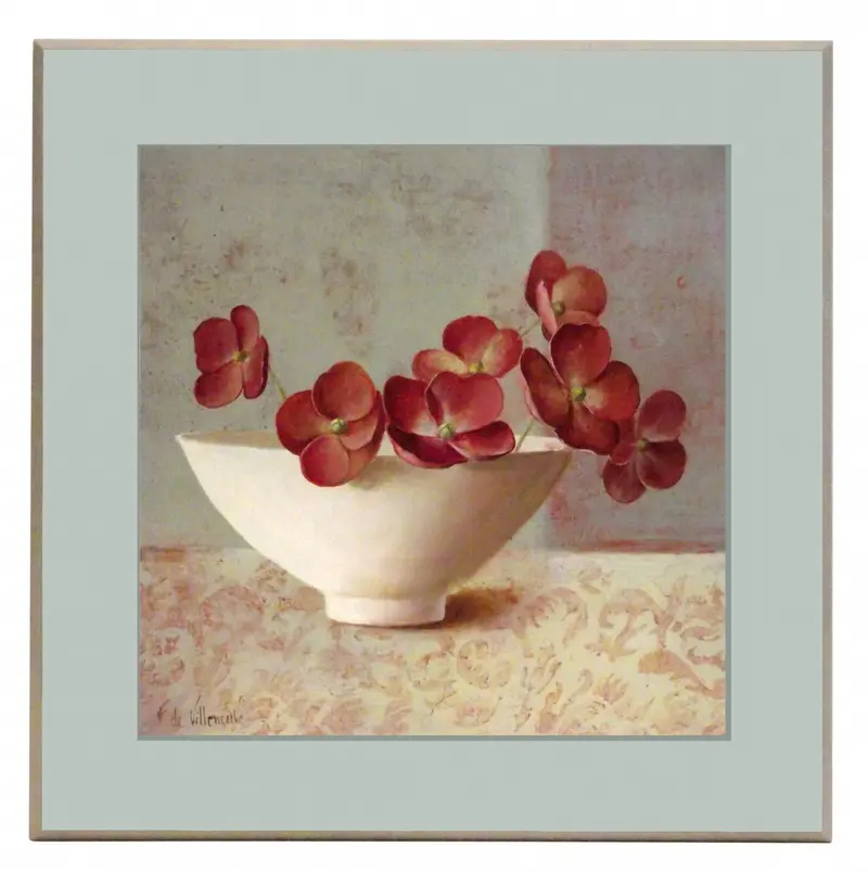 Obraz Kwiatki w misce na płycie z pogrubieniem 41x41 cm