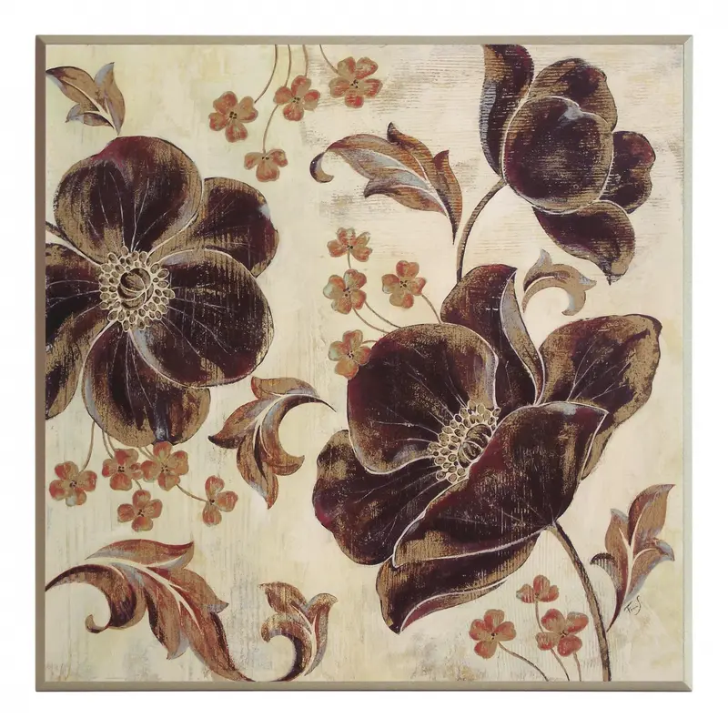 Obraz Kwiatowe ornamenty 2 na płycie 51x51 cm