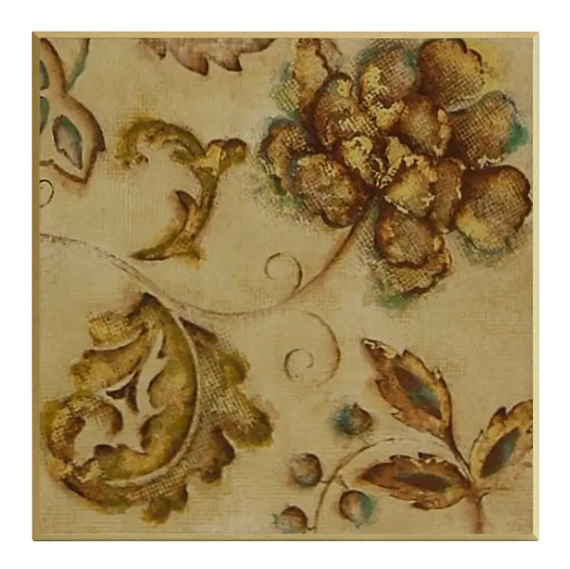 Obraz Kwiatowe ornamenty w beżach na płycie 41x41 cm