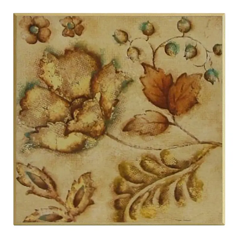 Obraz Kwiatowe ornamenty w beżach na płycie 41x41 cm