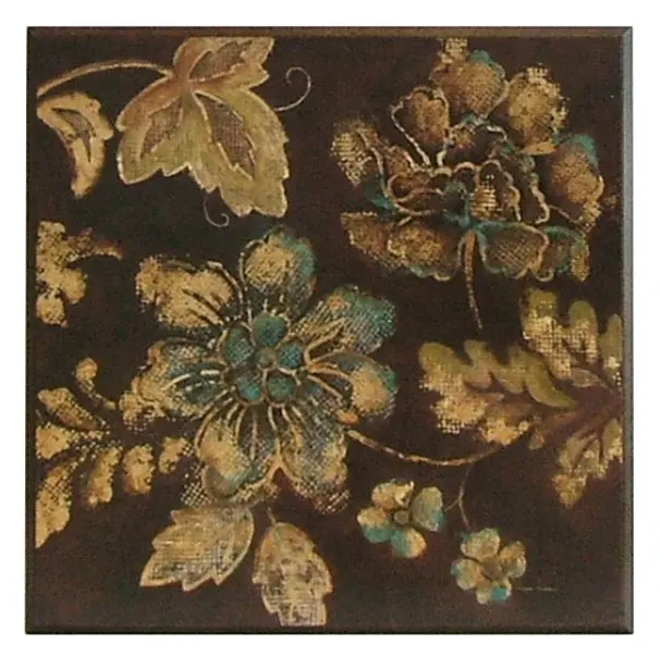 Obraz Kwiatowe ornamenty w brązach na płycie 41x41 cm