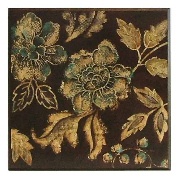 Obraz Kwiatowe ornamenty w brązach na płycie 41x41 cm
