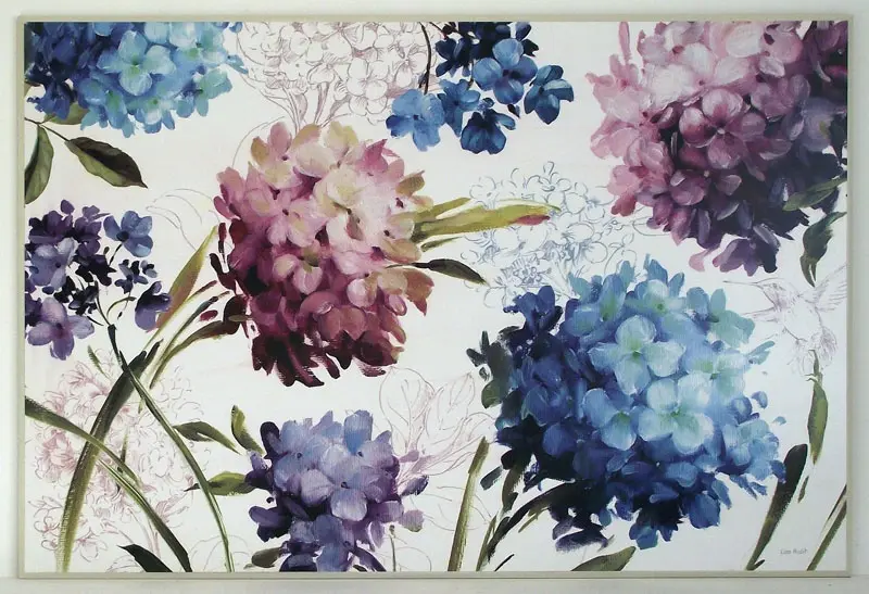 Obraz Kwiaty hortensji w stonowanych barwach 92x62 cm