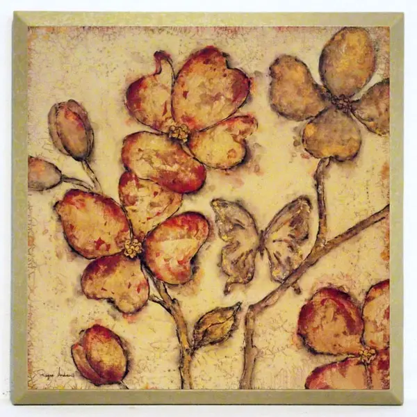 Obraz Kwiaty jabłoni w beżu 19x19 cm