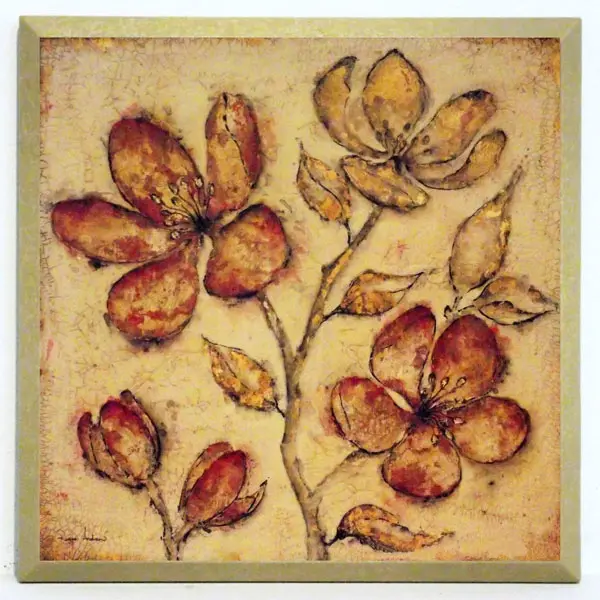 Obraz Kwiaty jabłoni w beżu 19x19 cm