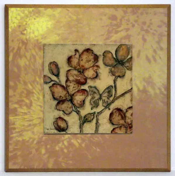 Obraz Kwiaty jabłoni w złocie 32x32 cm