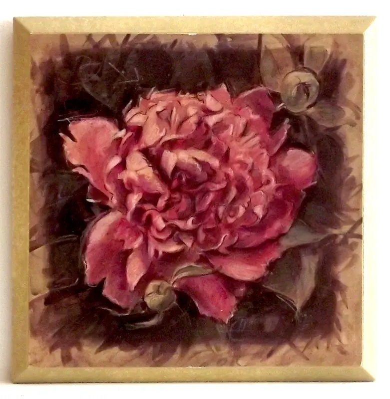 Obraz Kwiaty pędzlem, peonia 19x19 cm