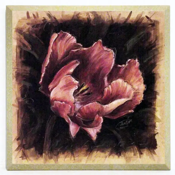 Obraz Kwiaty pędzlem, tulipan 19x19 cm