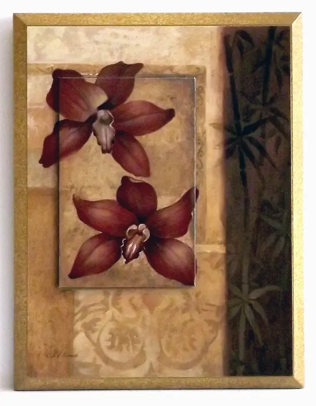 Obraz Kwiaty storczyka w niesymetrycznej kompozycji 17x22 cm