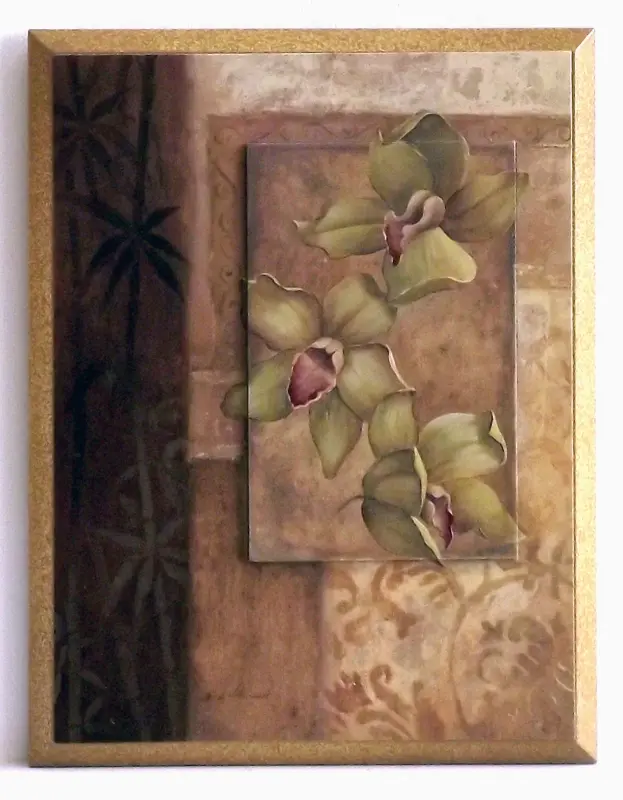 Obraz Kwiaty storczyka w niesymetrycznej kompozycji 17x22 cm