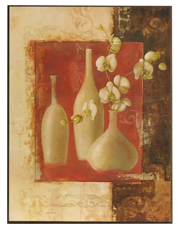Obraz Kwiaty storczyka, wazoniki na płycie 61X81 cm