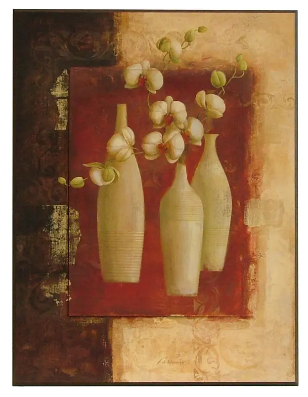 Obraz Kwiaty storczyka, wazoniki na płycie 61x81 cm