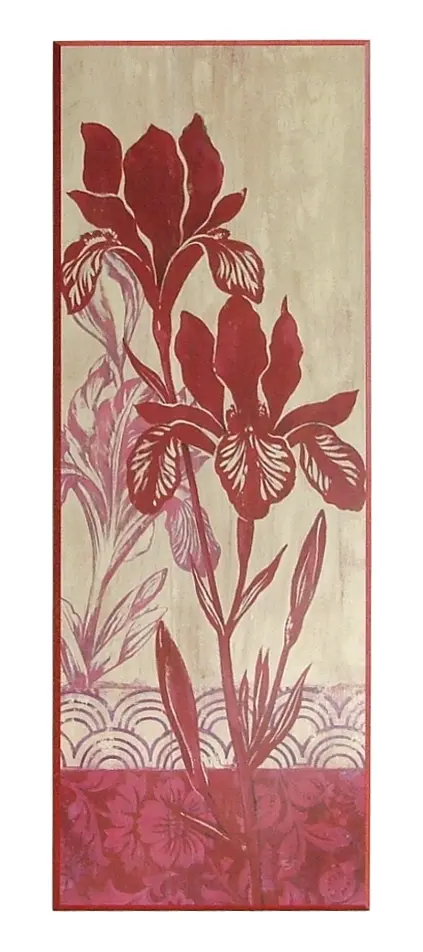 Obraz Kwiaty w bieli i czerwieni 34x96 cm