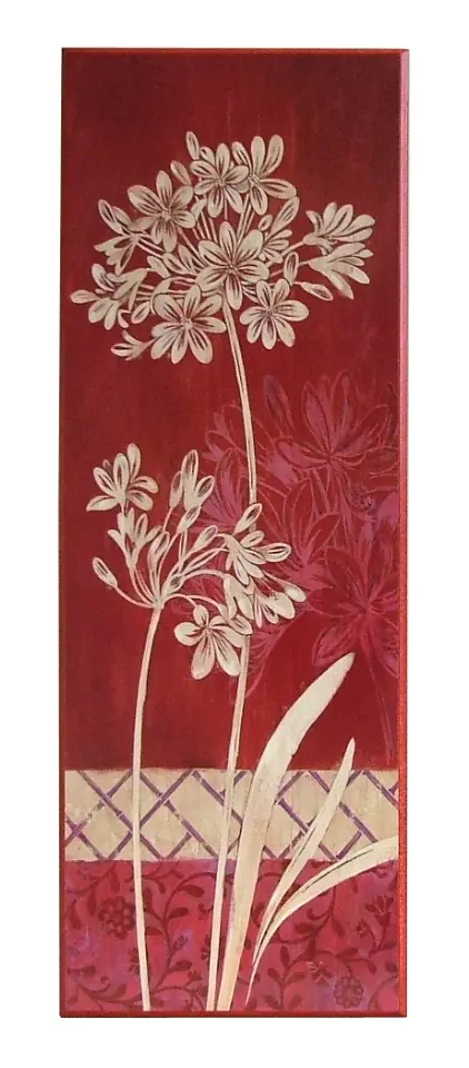 Obraz Kwiaty w bieli i czerwieni 34x96 cm