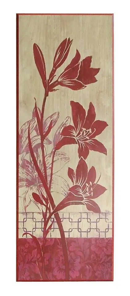 Obraz Kwiaty w bieli i czerwieni 34x96 cm