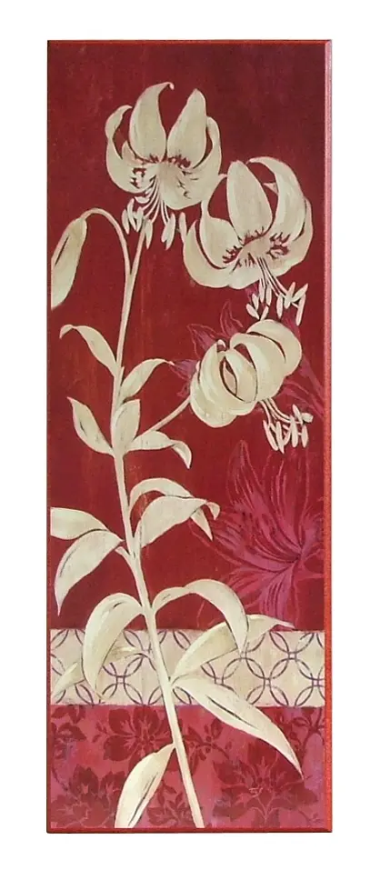 Obraz Kwiaty w bieli i czerwieni 34x96 cm