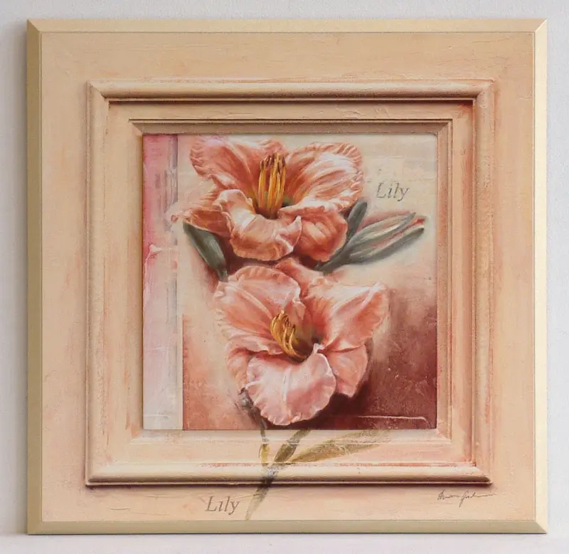 Obraz Kwiaty w jasnej oprawie 31x31 cm
