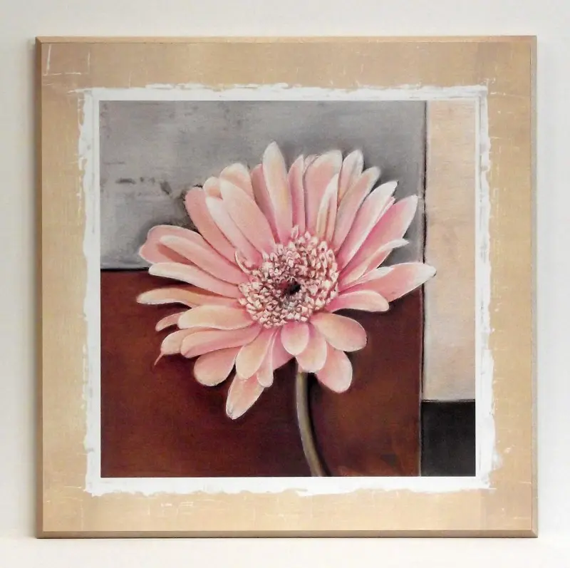 Obraz Kwiaty w pastelach, Gerbera na płycie z pogrubieniem 51x51 cm