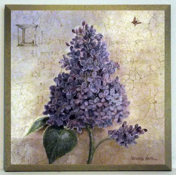 Obraz Kwiaty w stylu decoupage, bez 19x19 cm
