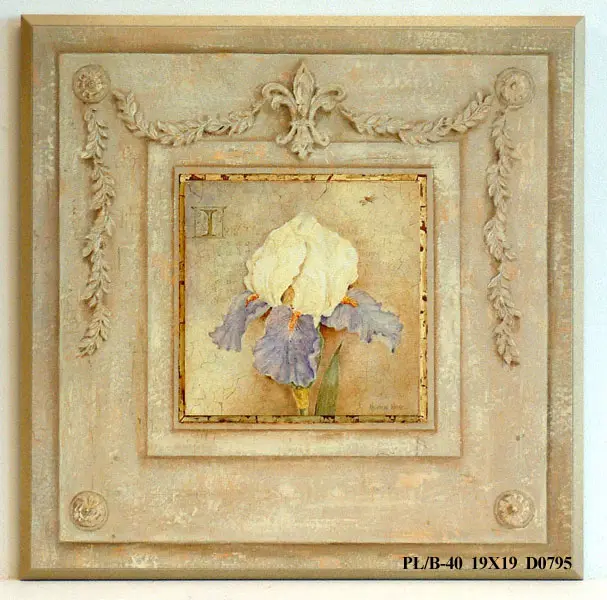 Obraz Kwiaty w stylu decoupage, irys 19x19 cm