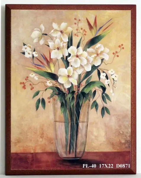 Obraz Kwiaty w szklanym wazonie 17x22 cm